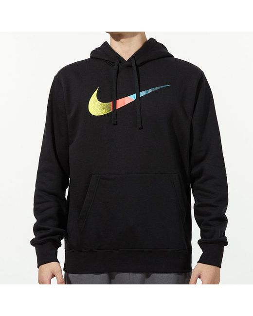 Nike Blue Nsw Bb Po Hdy Swsh Brnd Riff Contrasting Colors Logo Sports Pullover for men