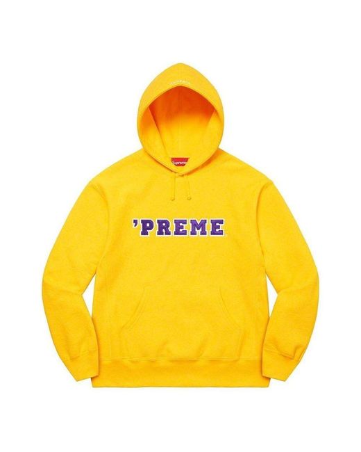 Supreme Yellow 'preme Hooded Sweatshirt ' Purple' for men
