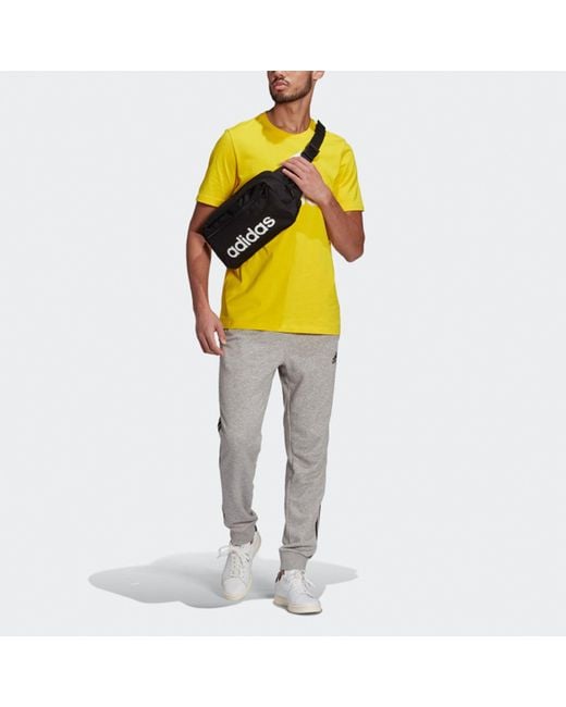 Adidas Yellow Sports Training Casual Round Neck Short Sleeve for men