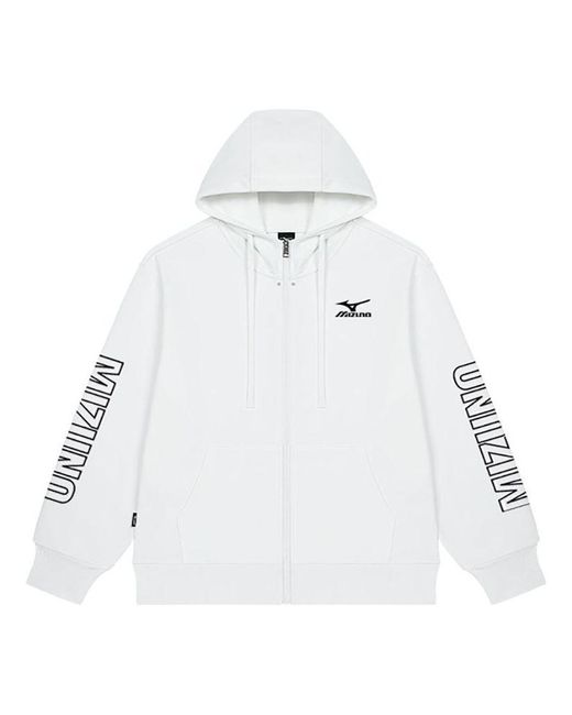Mizuno White Logo Sweat Jacket for men