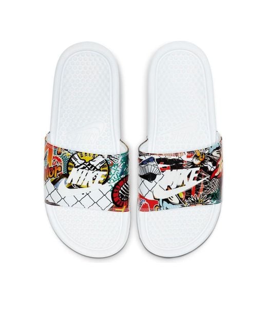 Nike White (Wmns) Benassi Jdi Print Slide 'China Hoop Dreams'