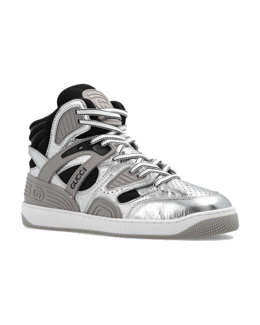 Gucci Metallic Basket High Leather Sneaker for men