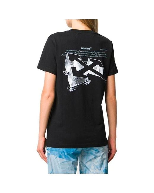 Off-White c/o Virgil Abloh Black (Wmns) Arrows Sketch Printed Short Sleeve