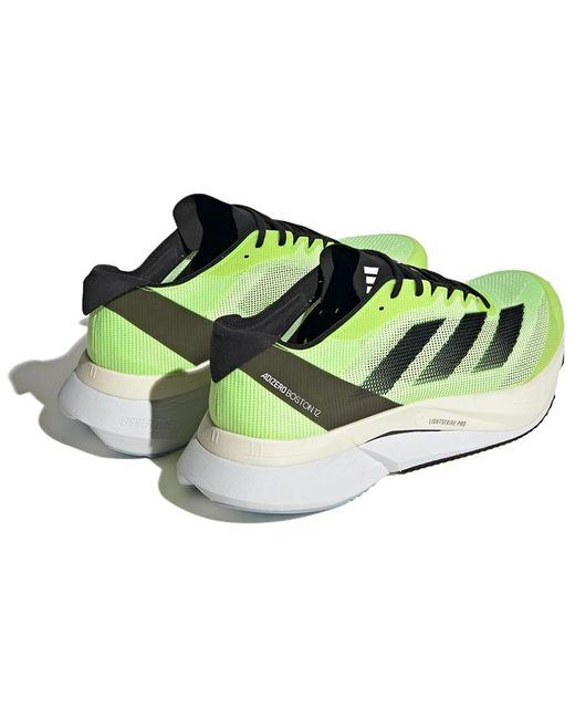 Adidas White Adizero Boston 12 'Neon' for men