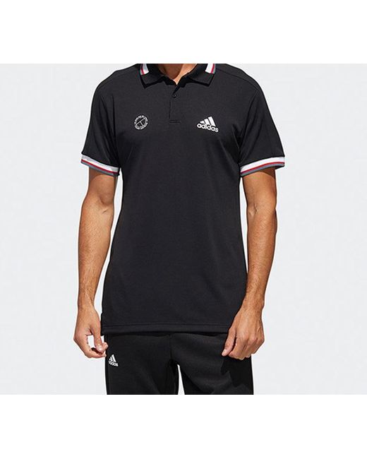Adidas Black Htrdy M Pl1 Sl Tennis Sports Polo Shirt for men