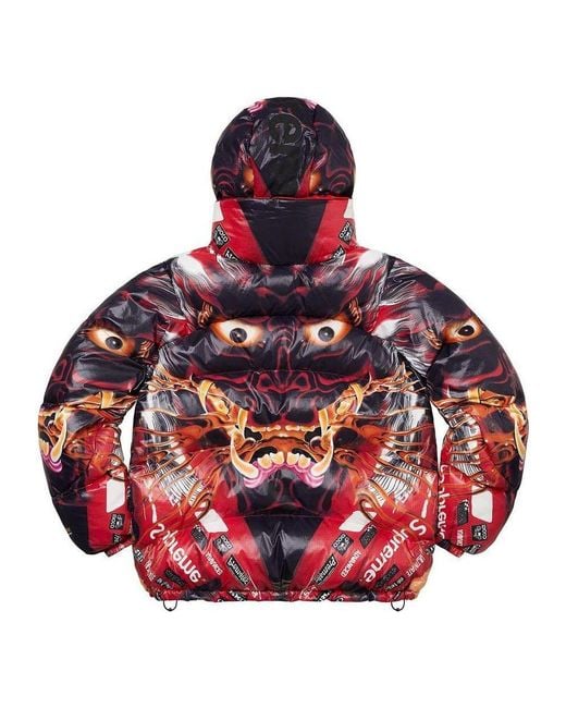 Supreme Red Reversible Featherweight Down Puffer Jacket for men