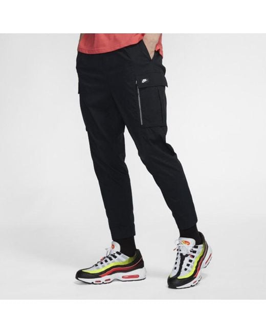 Nike Black Sportswear Casual Cargo Big Pocket Breathable Long Pants for men