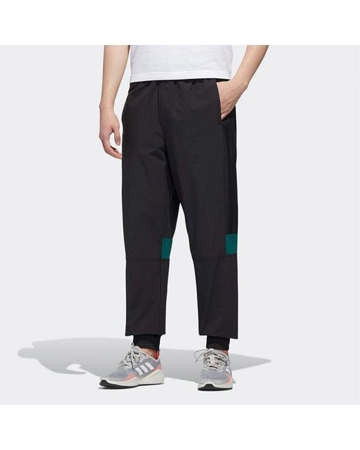 Adidas Black Neo Ss Tcns Tp 2 Colorblock Bundle Feet Casual Loose Sports Long Pants for men