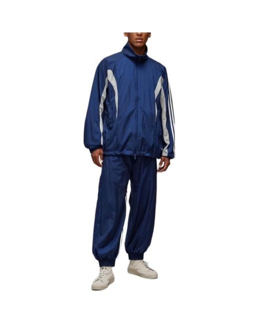Adidas Blue X Y-3 3-Stripes Nylon Shell Jacket for men