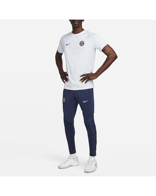 Nike Blue Solid Color Logo Soccer/Football Sports Pants/Trousers/Joggers Paris Saint-Germain Autumn for men