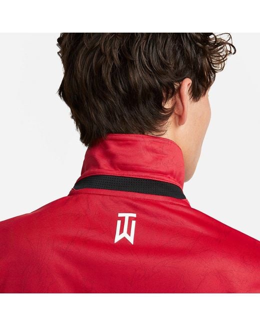 Nike Red Tiger Woods Dri-Fit Adv Golf Polo Shirt for men