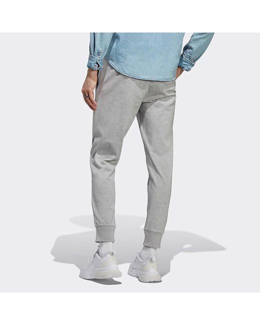 Adidas Gray Essentials Single Jersey Tapered Cuff Pants for men