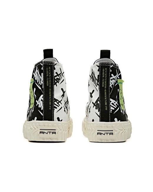 Anta Black Stash X Canvas High Shoes 'Graffiti-Addicted To Brooklyn' for men