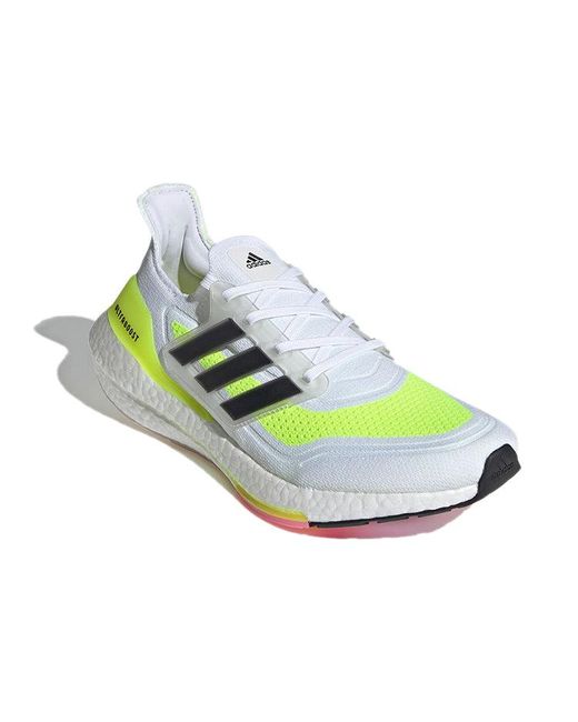 Adidas White Ultraboost 21 Solar' for men