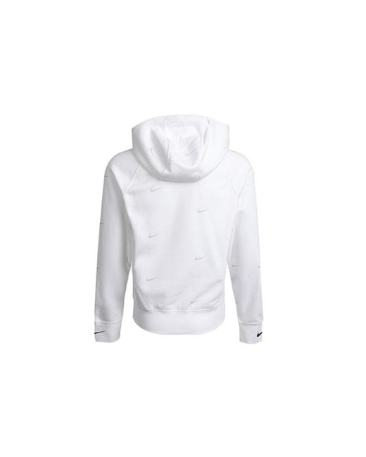 Nike White Athleisure Casual Sports Hooded Fleece Lined for men