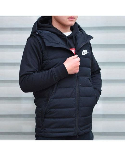 Nike Black Casual Sports Hooded Vest for men