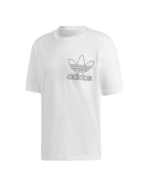 Adidas White Originals Outline Tee Casual Cozy Round Neck Short Sleeve for men