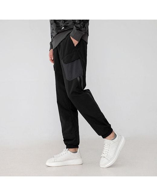 Adidas Black Fi Wv Bst Pt Big Pocket Bundle Feet Sports Pants/Trousers/Joggers for men