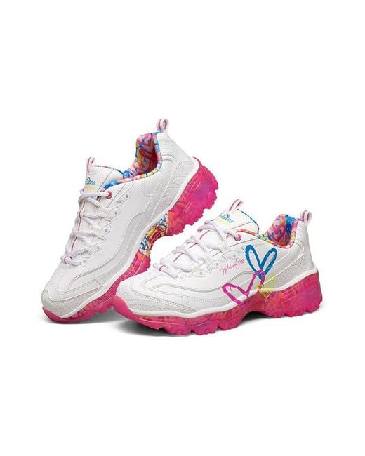 Skechers Pink (Wmns) James Goldcrown X D'Lites Crystal Low Top Running Shoes