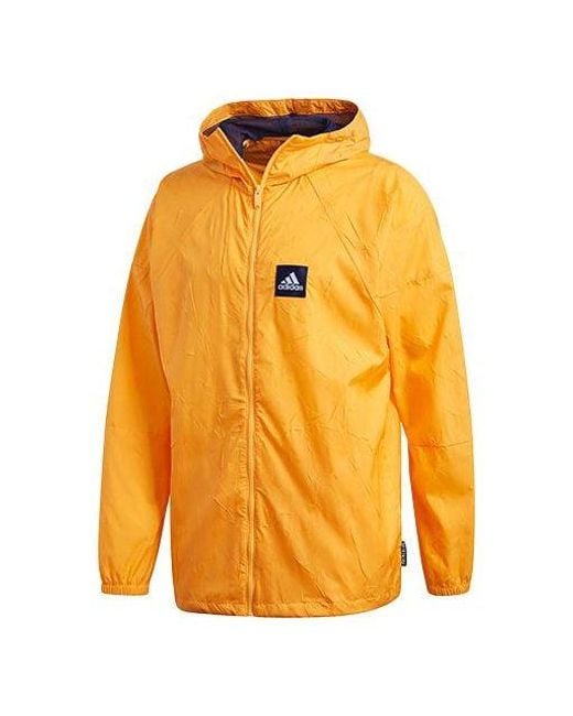 Adidas Orange Wnd Primeblue Jacket for men