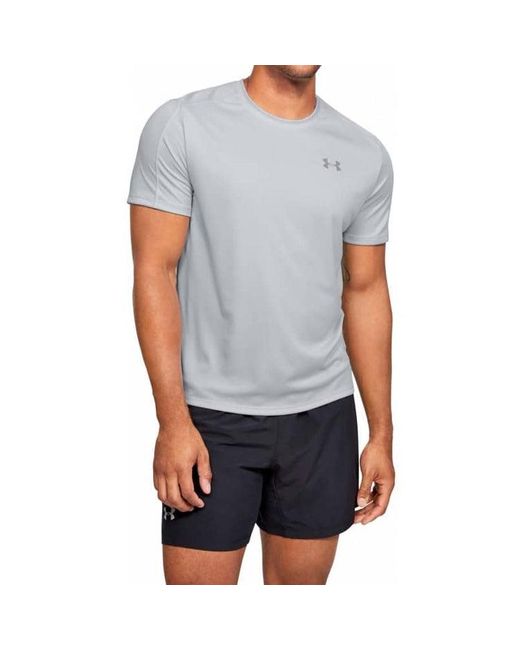 Under Armour Gray Speed Stride Short Sleeve Sports Tops for men