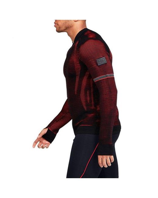 Under Armour Red Intelliknit 2.0 Stripe Running Long Sleeves for men