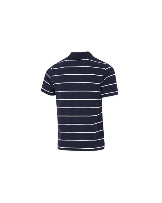 Adidas Blue Fi Stripe Small Label Athleisure Casual Sports Short Sleeve Polo Shirt for men