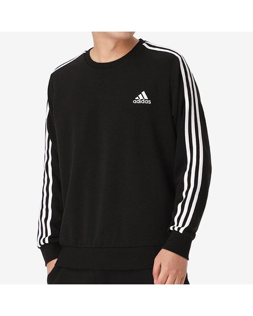 Adidas Black Sports Round Neck Loose Long Sleeves Pullover for men