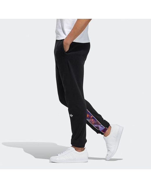 Adidas Black Originals Cny Pant New Year Stitching Printed Pants for men