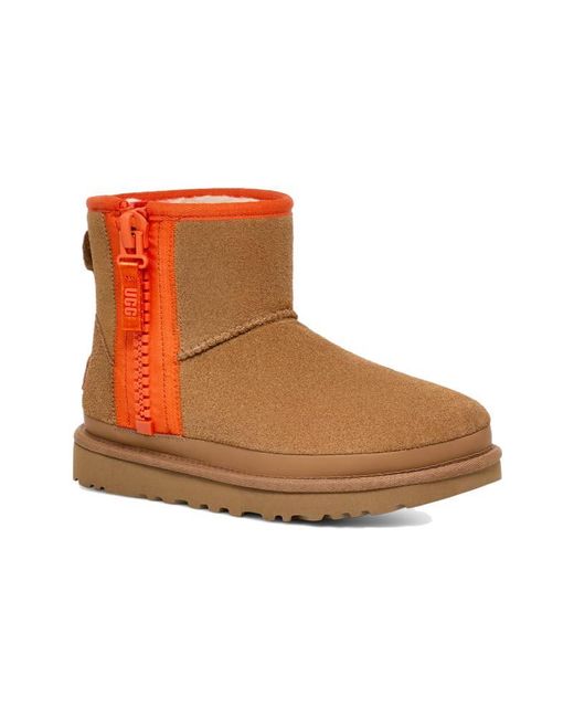 Ugg Brown (Wmns) Classic Mini Zipper Tape Logo 'Chestnut'
