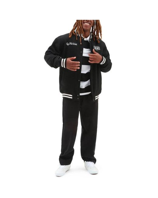 Vans Black Checkerboard Research Varsity Jacket for men