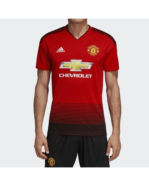 Adidas Red Manchester United 18/19 Fan Edition Home Jersey for men