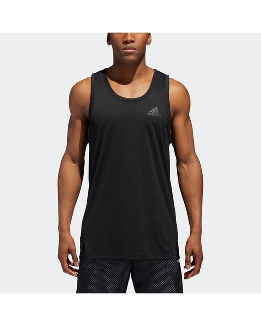 Adidas Black Solid Color Logo Sports Sleeveless Basketball Jersey/Vest for men