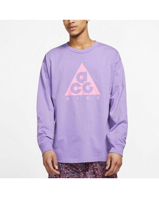 Nike Purple Nrg Acg Ls Tee Casual Sports Round Neck Pullover Space for men
