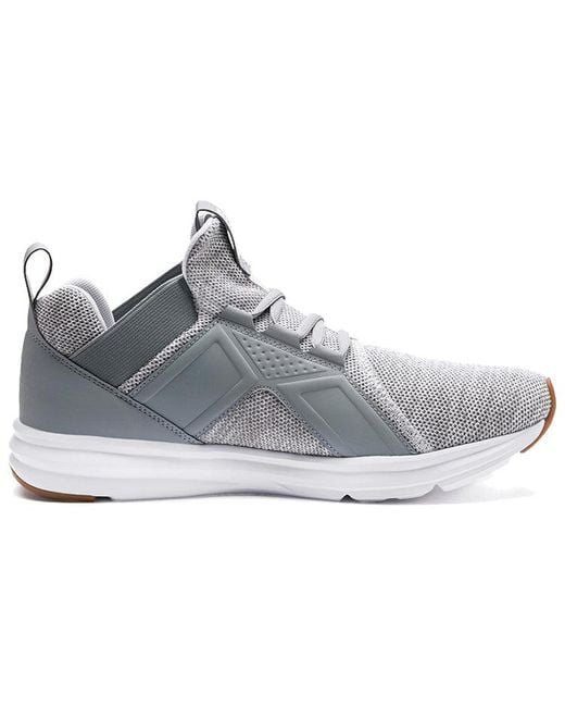 PUMA Gray Enzo Knit Low-Top Running Shoes for men