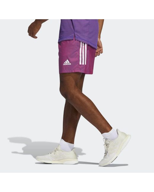 Adidas Purple Primeblue Short Contrasting Colors Training Sports Shorts Metallic for men
