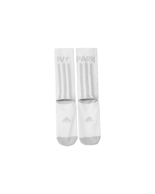 Adidas Green Originals X Ivy Park Crossover Contrasting Colors Logo Sports Mid Calf Socks 3 Pairs