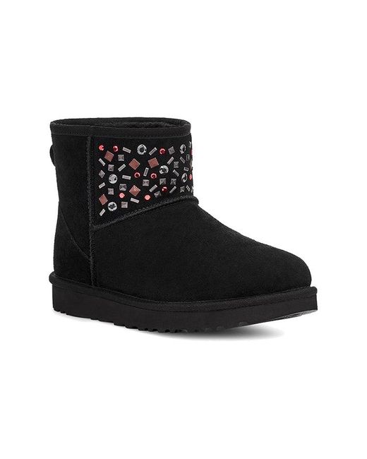 Ugg Black (Wmns) Classic Mini Stud Ii Rivets Snow Boots