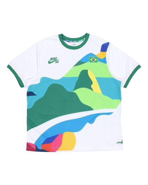 Nike Blue Sb X Parra Crossover Brazil Colors Pattern Tee Multi' for men