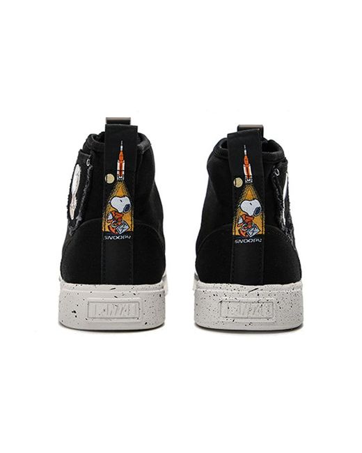 Anta Black X Snoopy High Top Canvas Shoes for men