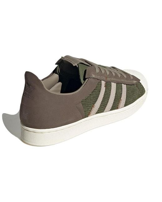 Adidas Brown Superstar Shoes Canvas Gum' for men