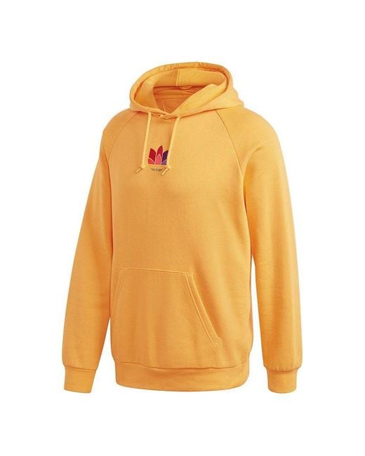 Adidas Yellow Originals 3D Trefoil Hood Casual Sports Logo Pullover Color for men