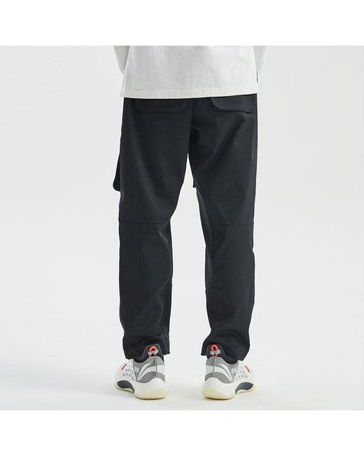 Li-ning Gray Badfive Loose Cargo Pants for men