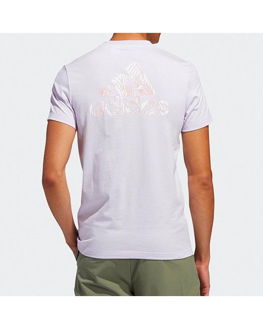 Adidas Purple Ss20 Logo Printing Round Neck Short Sleeve for men