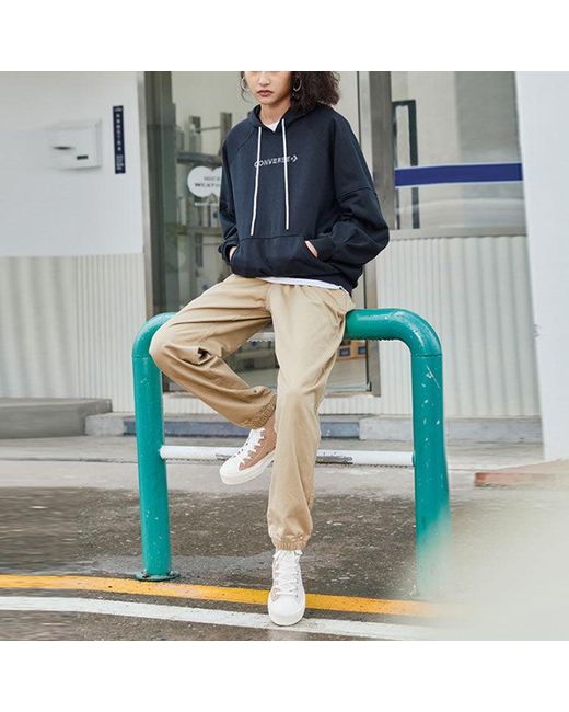 Converse Blue (Wmns) Logo Embroidered Loose Knit Hoodie