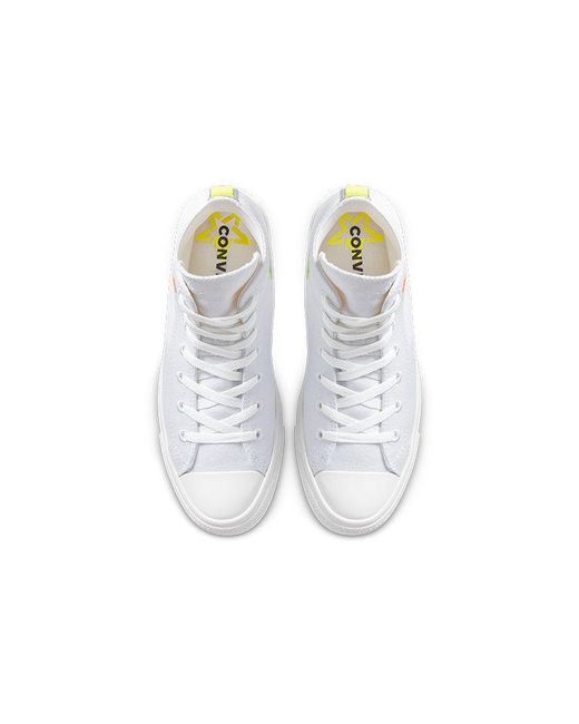 Converse White Chuck Taylor All Star Renew High Lemon Venom' for men