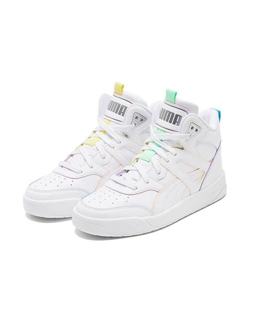 PUMA White Backcourt Mid Splicing Casual Shoes for men