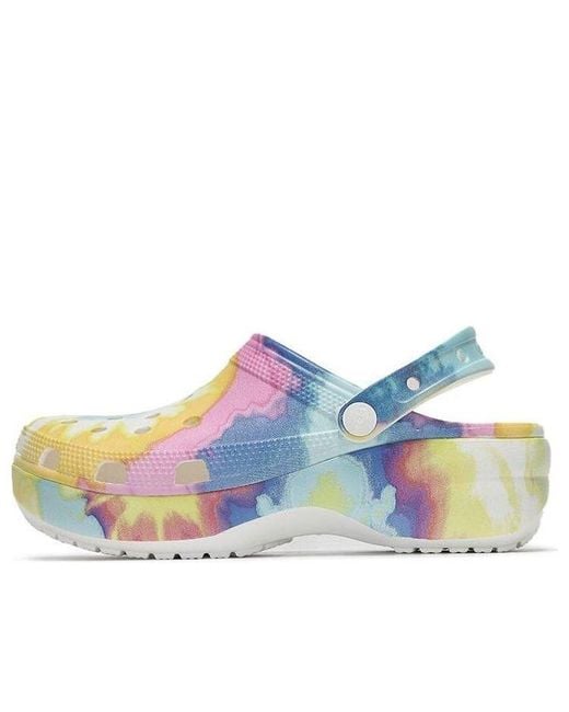 CROCSTM Blue (Wmns) Classic Clog Clouds Tie Dye Printing Lightweight Cozy Sports Sandals