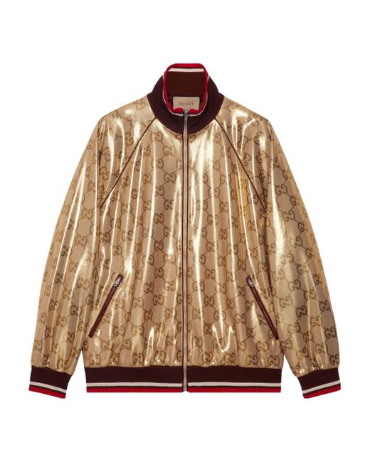 Gucci Brown gg Technical Jersey Zip Jacket for men