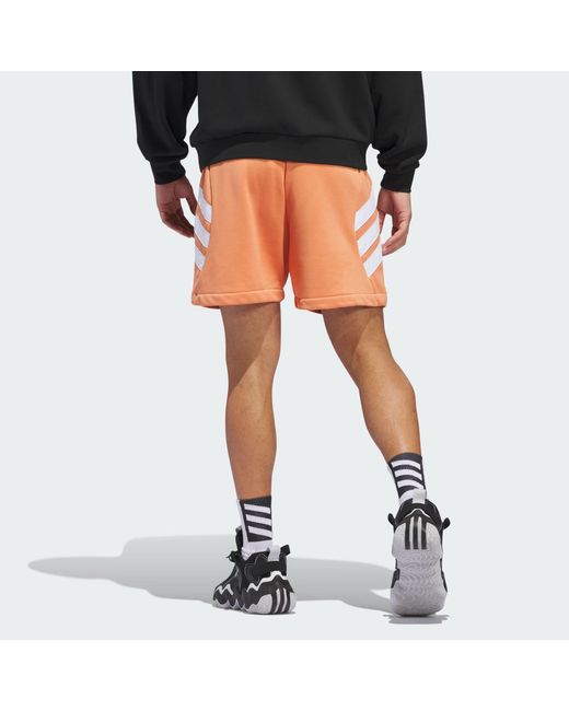 Adidas Orange Harden Graphic Shorts Asia Sizing for men